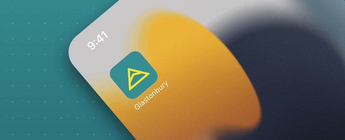 The Glastonbury app icon on an iPhone home screen